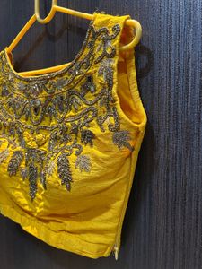 Embroidered Yellow Padded Blouse