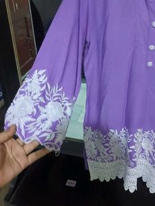 Purple Colour Kurta With Plazzo Set