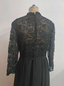 Black Lace Chiffon Gown