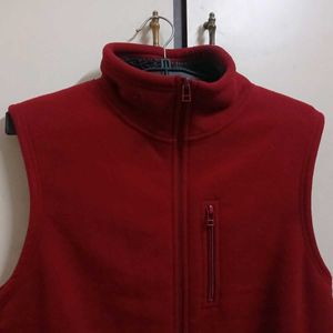 sleeveless red jacket