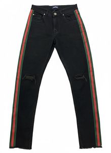 Black Jeans with Racing Stripes
