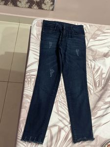Dark Blue Distressed Jeans