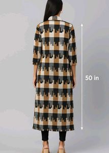Checked Duster Full Length Shrug - Coat