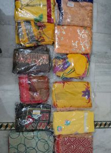 12 Sarees In Combo