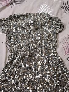 Retro Print Tie-Waist Dress