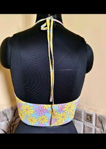 Floral Halter Crop Top Size 34 to 36 inches