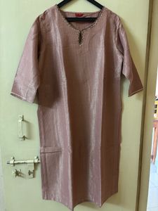 W Mauve Embroidered Kurta