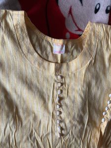 Vintage Yellow Striped Kurta