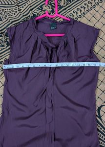 Formal Purple Semi Sleeves Top