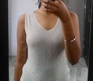 Sparkly Silver Tank Top