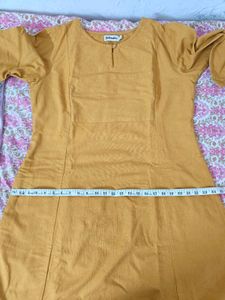 Mustard Embellished Kurta