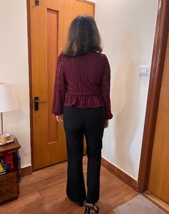 [SALE] Forever New Lace Wrap Blouson Sleeve Top