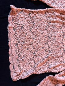 Peach Colored Mesh Top
