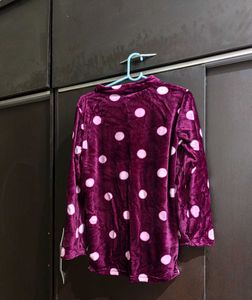 Purple Polka Dot Top n bottom set