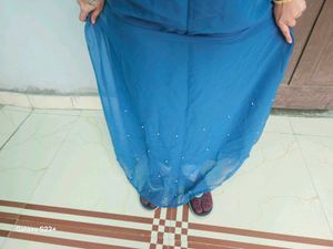 PEACOCK COLOUR LONG GOWN WOMEN