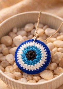 Handcrafted Evil Eye Crochet Keychain
