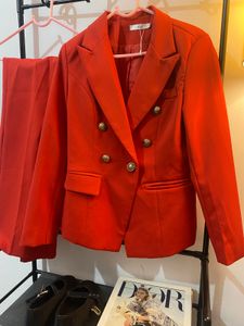 Red Blazer Pant Suit