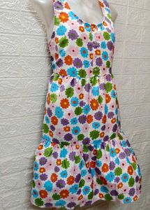 Floral Printed White Dress