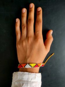 Hand Made Classic multicolour Wide Bead Bracelet