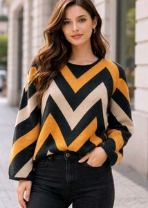 Chevron Pattern Knit Sweater