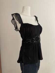 Elegant Black Embellished Top