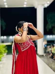Floral Embroidered Anarkali Kurta With Dupatta