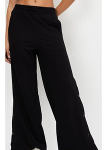 Black Wide Leg Button Pants