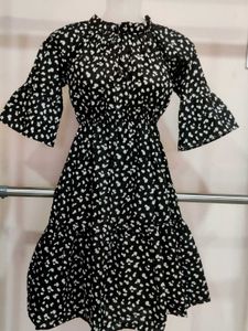 Black Floral Print Dress