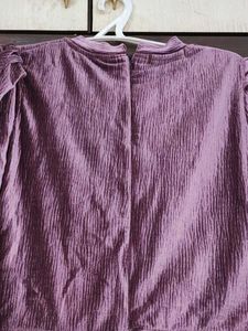 Purple Midi Dress with Bow Detail