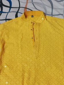 Embroidery Yellow Kurta 10 Number
