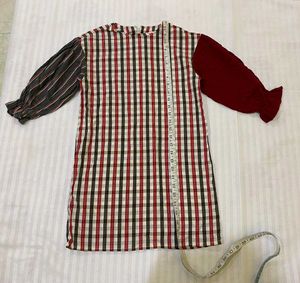 Checkered Mini Tunic Top