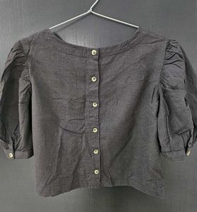 Embroidered Puff Sleeve Top