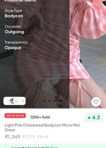 Pink Checkered Off-Shoulder Dress