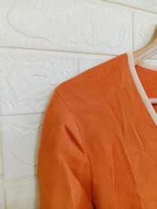 Knit Orange Cardigan