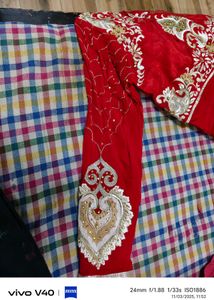 Elegant Red Embroidered Kurta Set