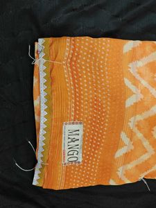ORANGE ZIG ZAG DESIGN BRAND NEW SAREE
