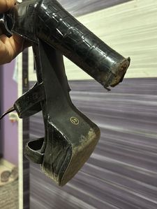 Faux Leather Heel