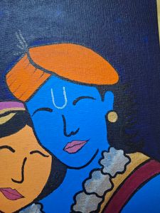 Radha Krishna Simple Canvas Painting