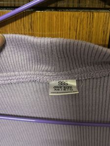 Lilac Knit Button-Down Top