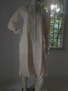 Round Neck Cotton Womens Kurta Set