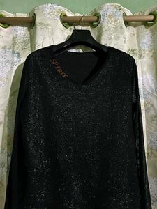 Sparkly Black Long Sleeve Top