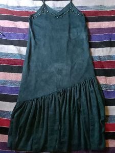 Green Dress with Studded Detail