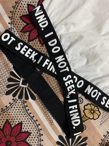 White Crop Top With Black Tape