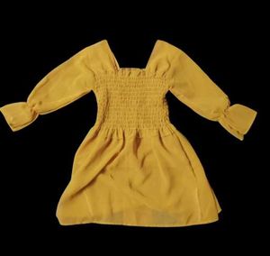 Yellow Smocked Mini Dress