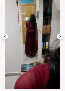 Elegant Maroon Anarkali Suit