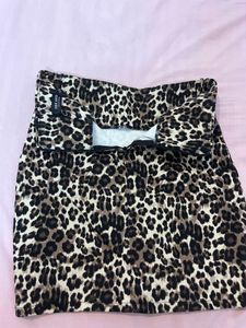Leopard Print Mini Skirt