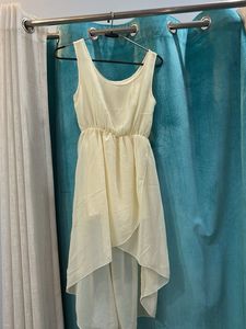 Off White Asymmetric Flowy Dress