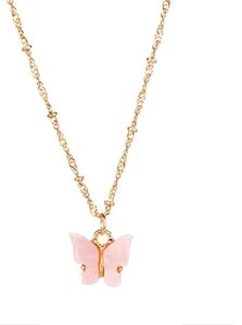 Pink Butterfly Korean Necklace