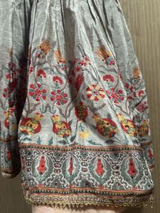 Grey Short Top And Sharara Pants