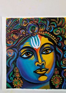 Abstract Krishna Art Painting on Canvas sheet